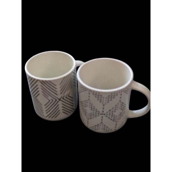 Royal Norfolk Stoneware PAIR of Mugs Contempoary Black & White Design‎ - Picture 1 of 4